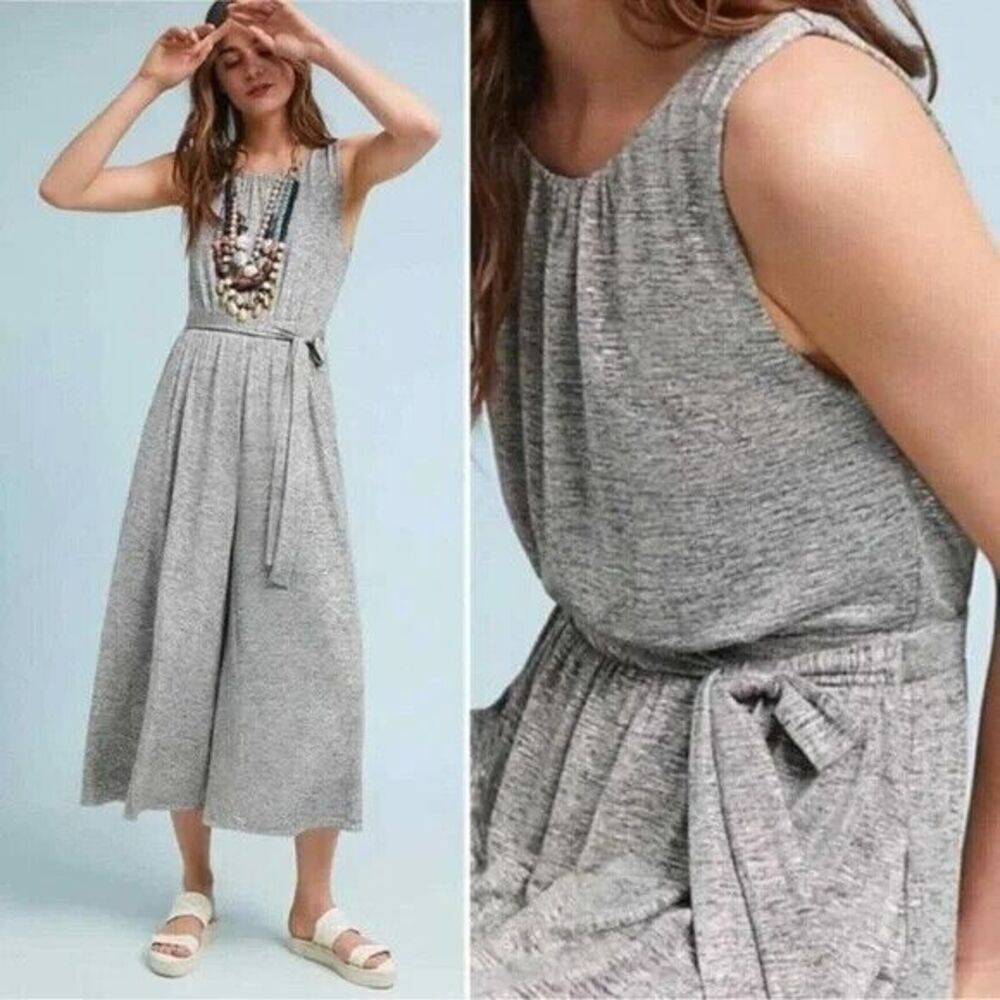 Anthropologie Gray Sleeveless Jumpsuit